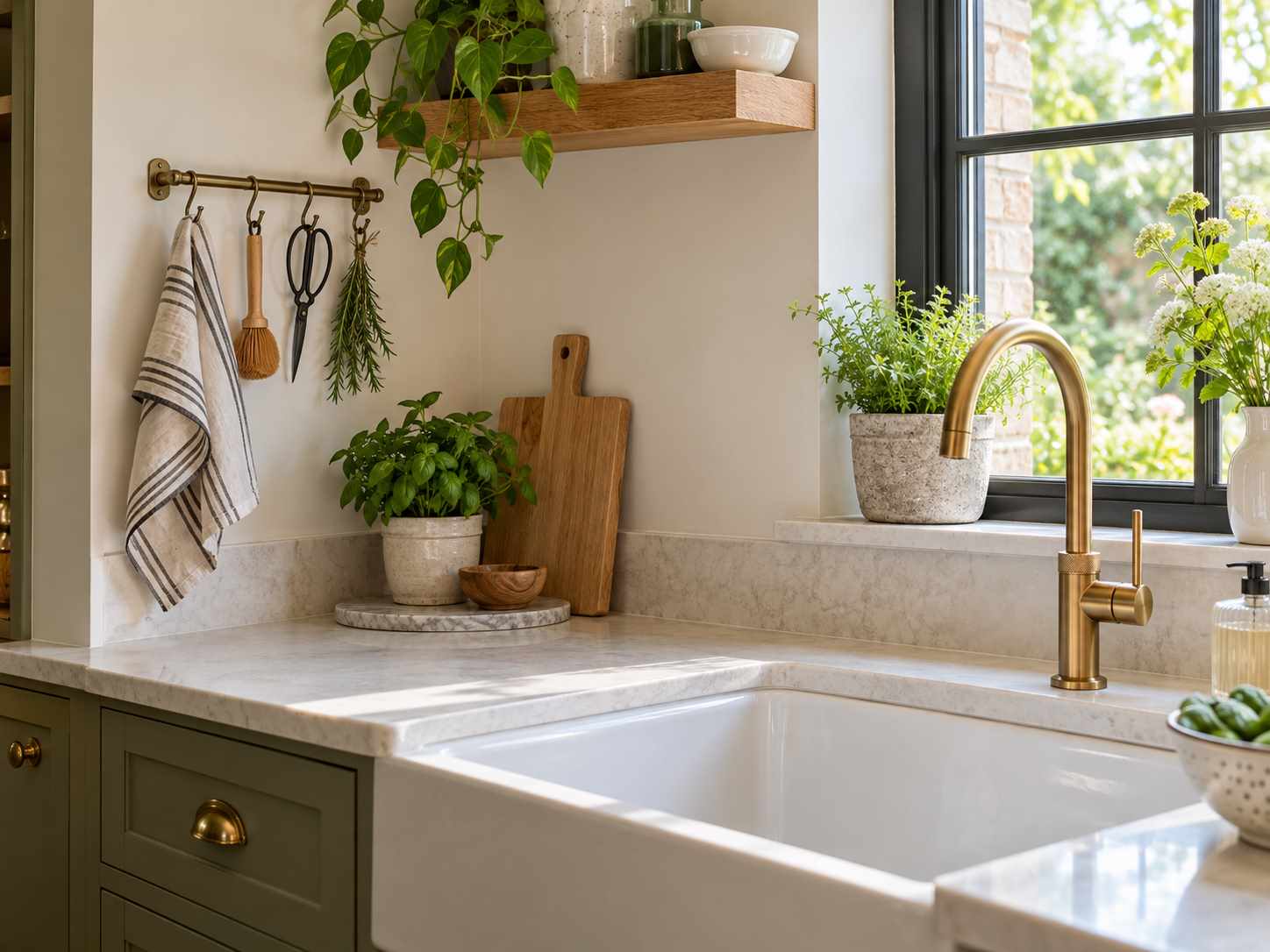 Short rail on a dry wall beside a sink