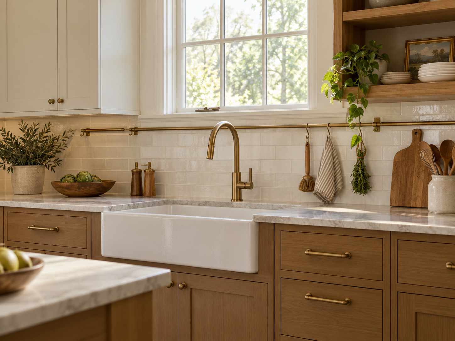 Small metal detail connecting kitchen hardware