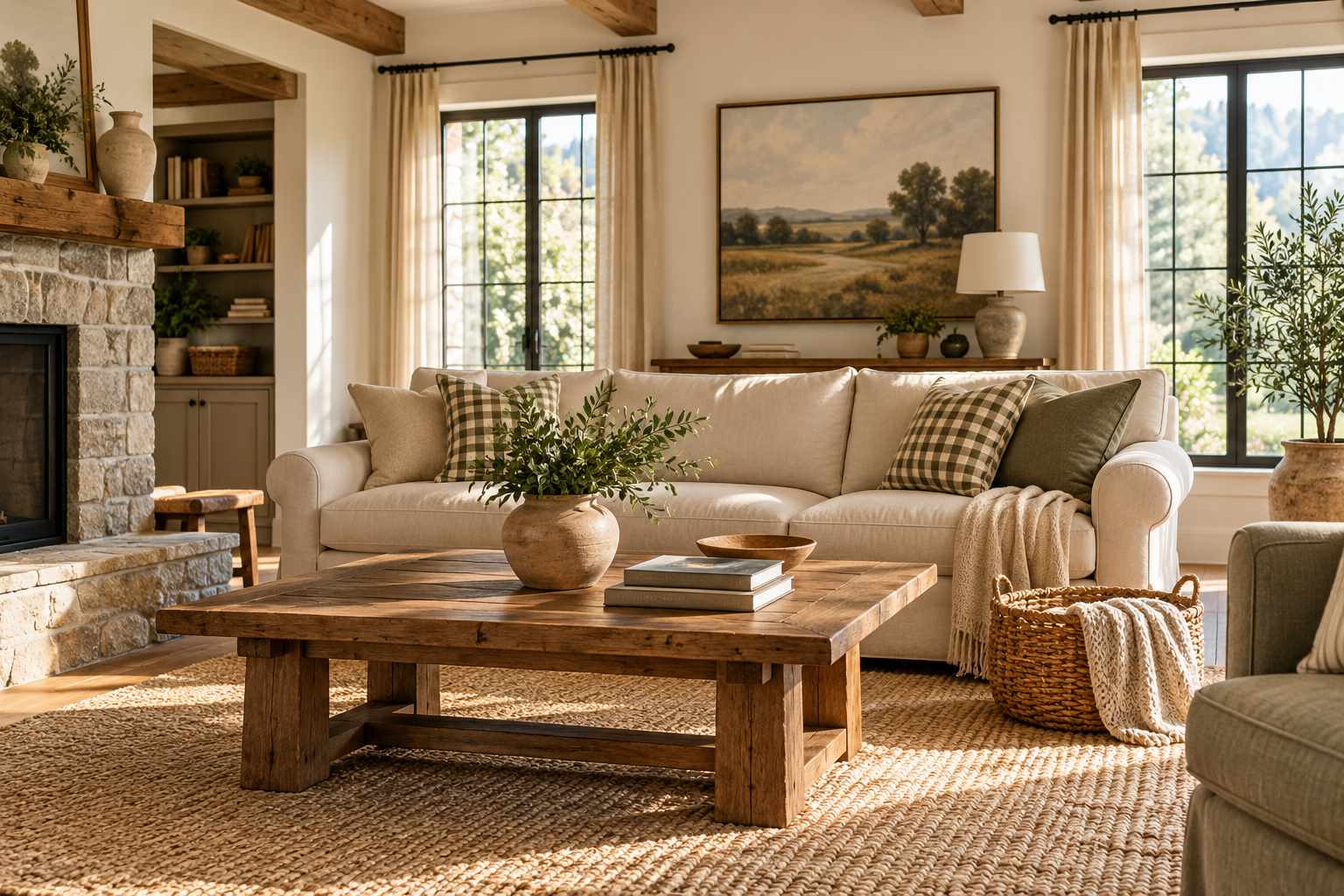 17 Aesthetic Farmhouse Living Room Ideas with Useful Details