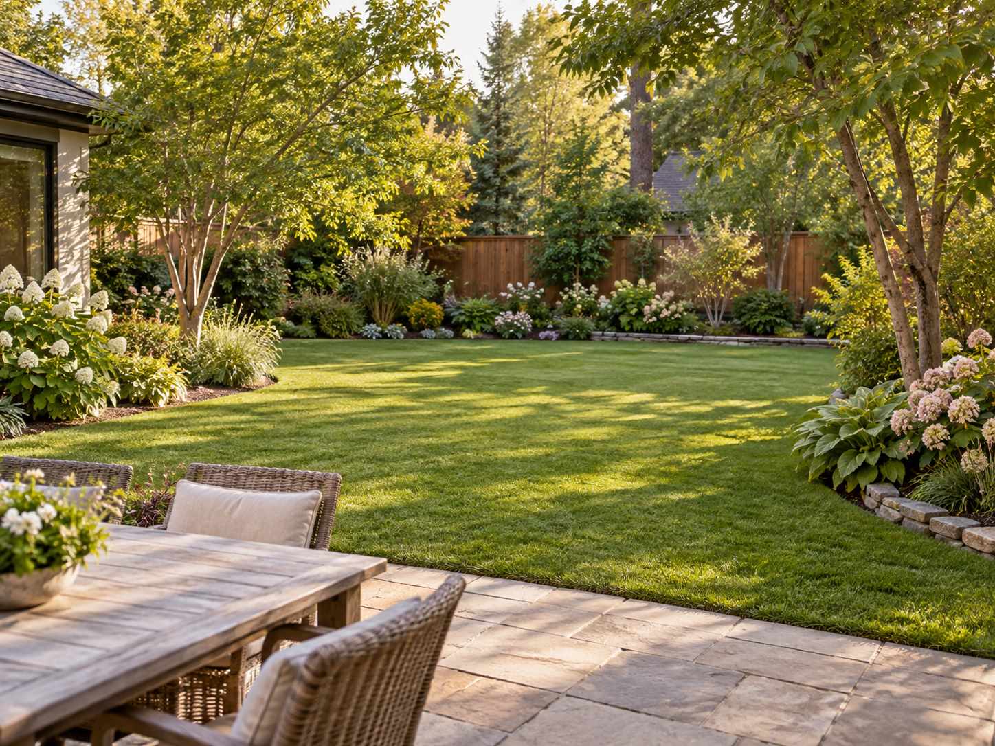 Open lawn area left available for flexible use