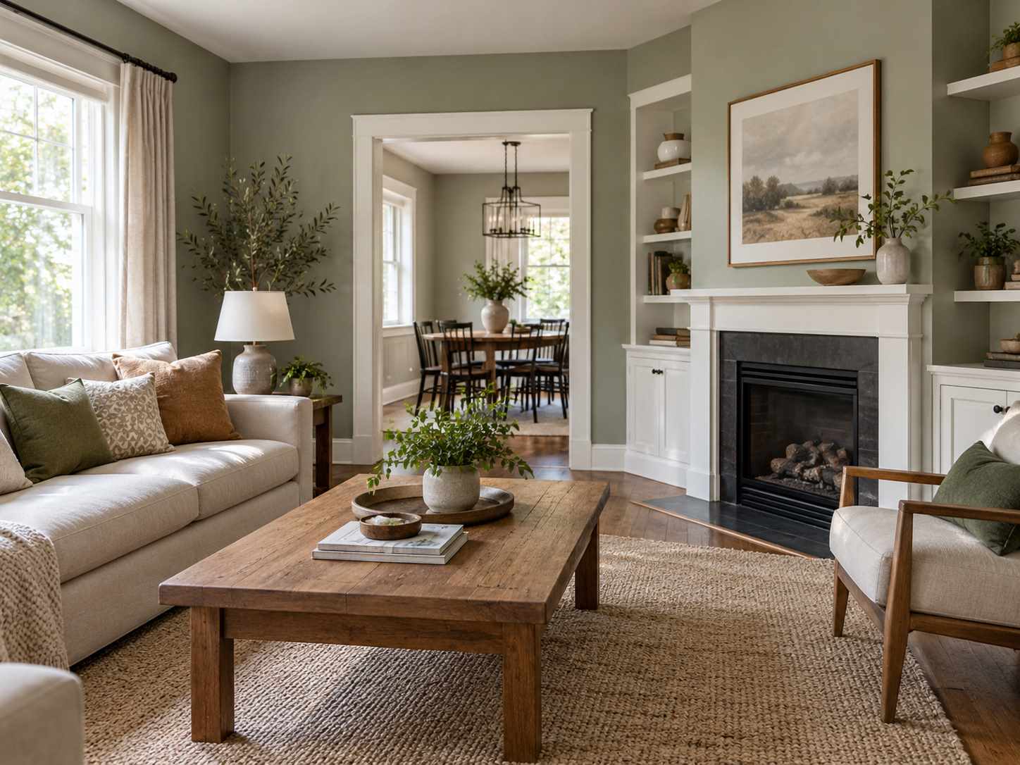 Freshly finished neutral living room walls