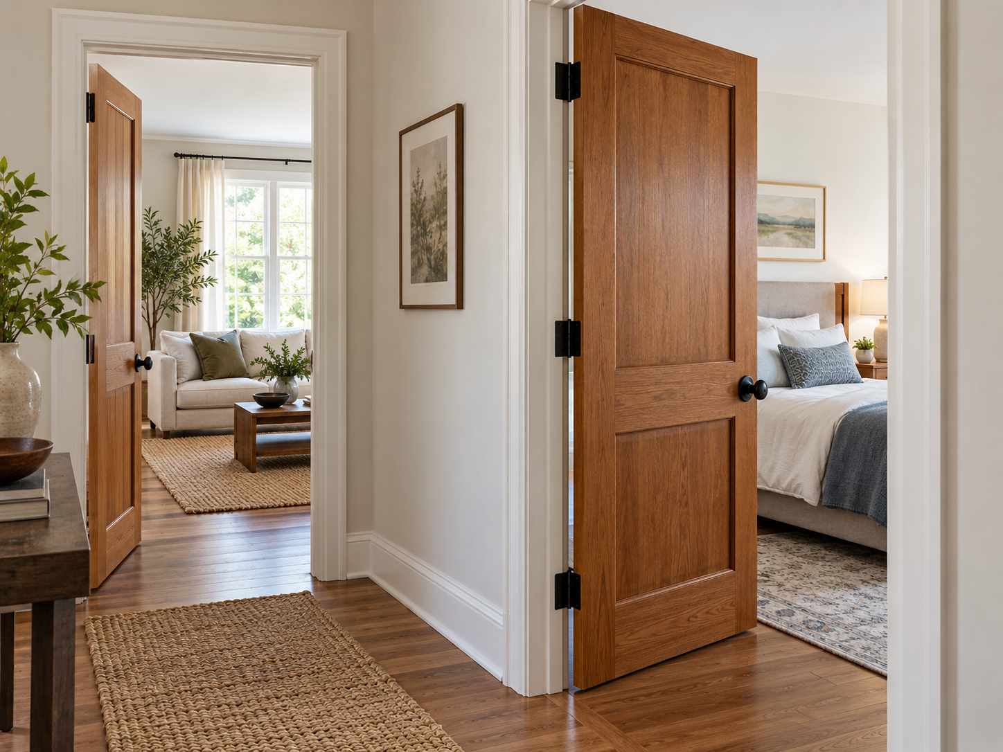 Interior doors opening into a maintained room