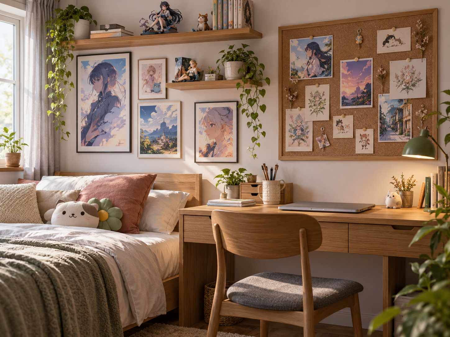 Pinboard for rotating small bedroom artworks