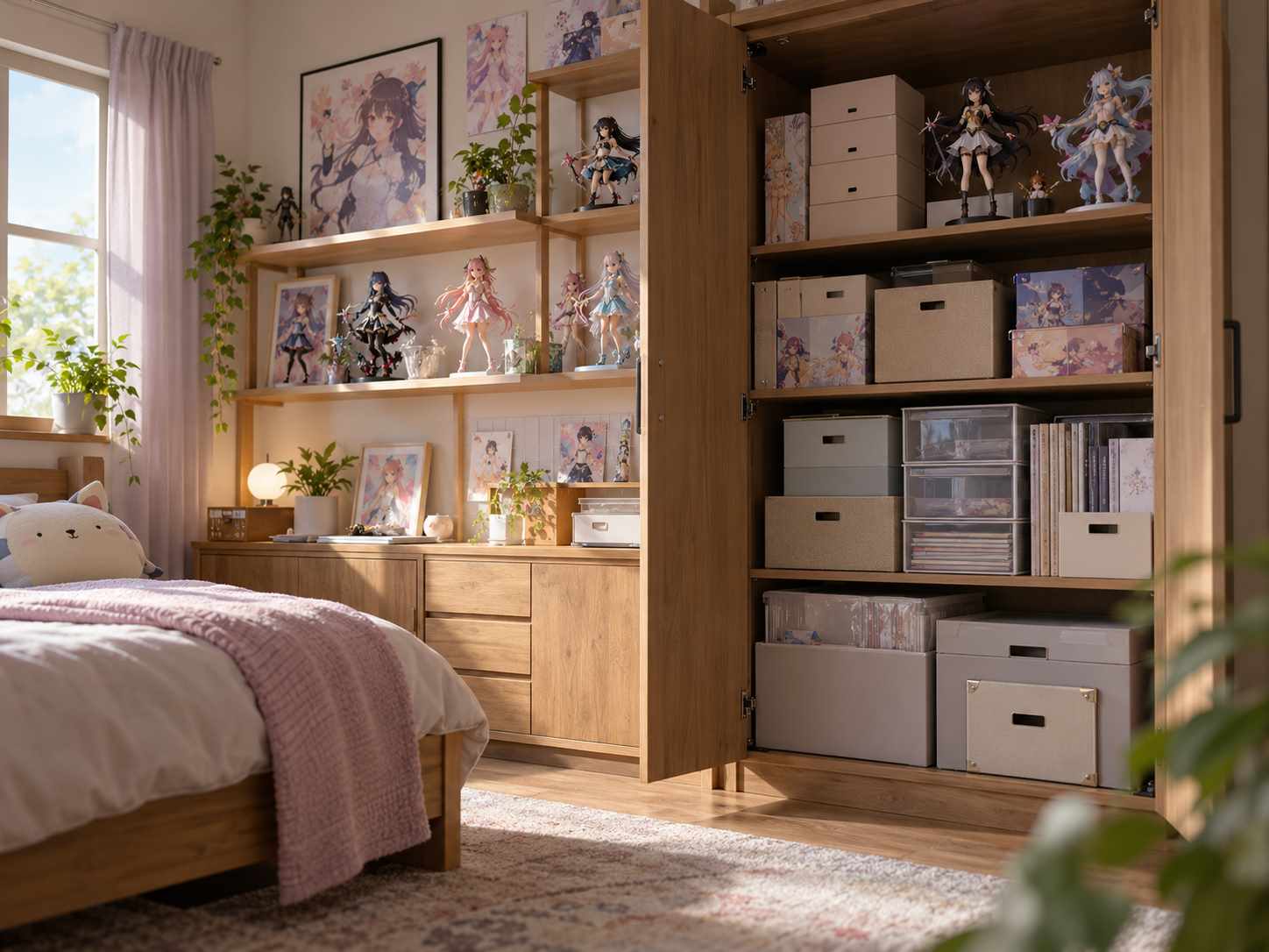 Closed cabinet storage for spare collection items