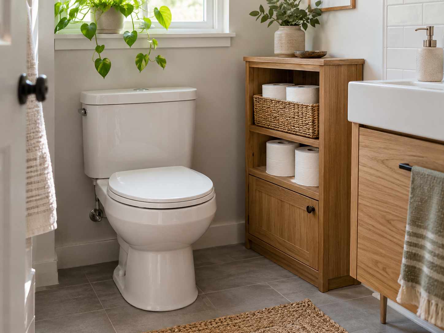 Dry defined spare-toilet-roll storage