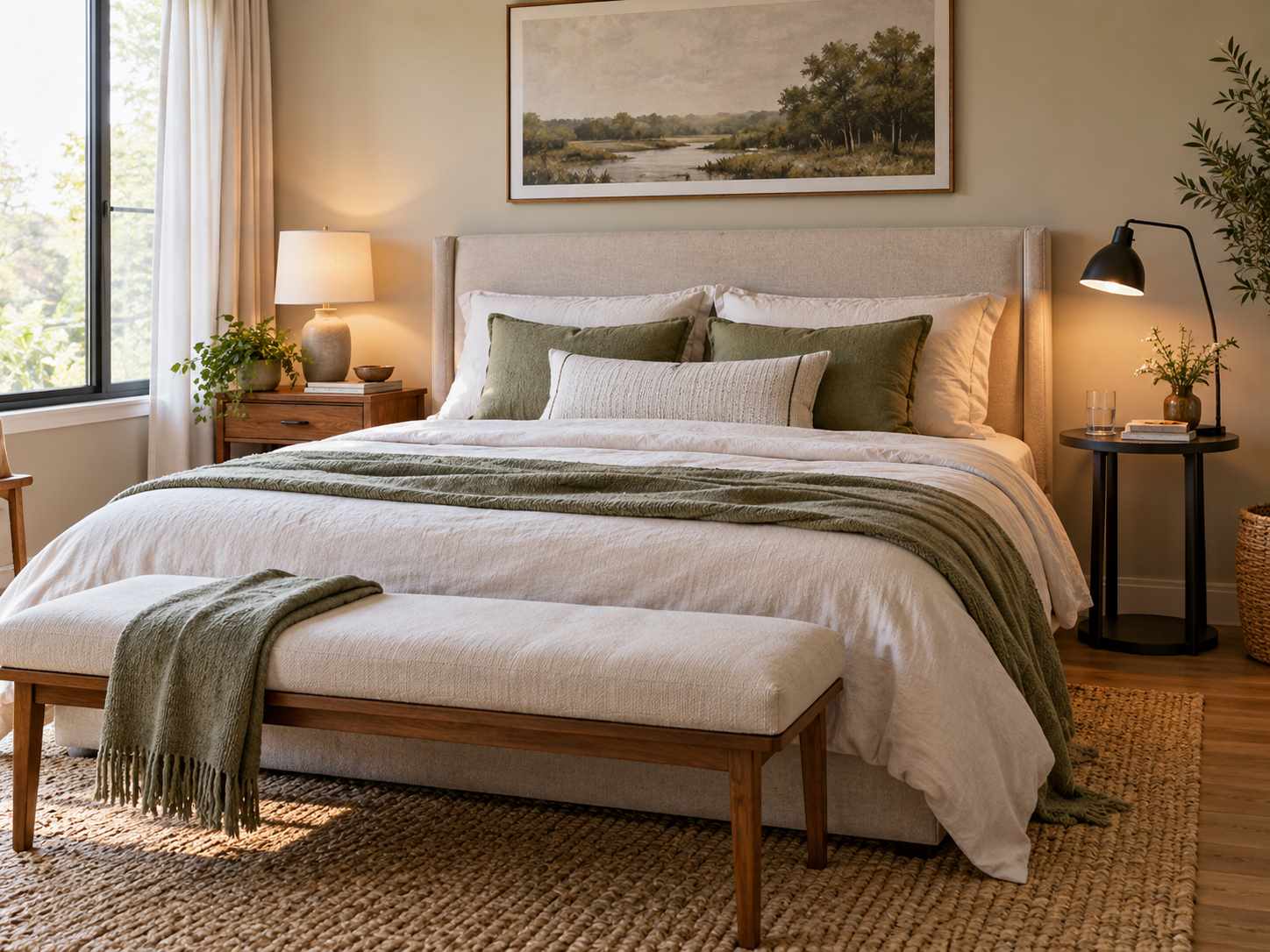 Useful bedside surfaces on both sides of a bed