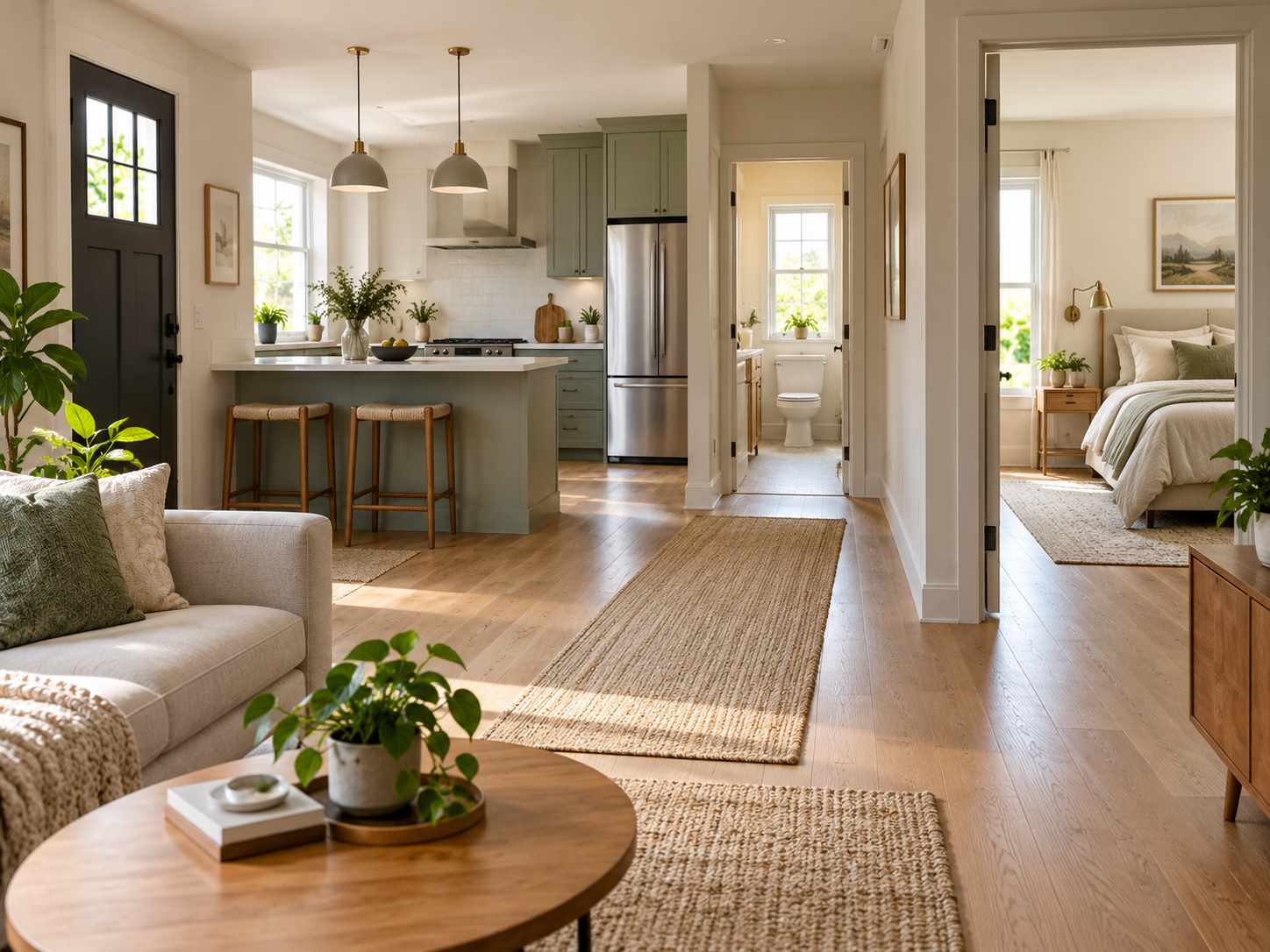 Clear route through an open-plan apartment