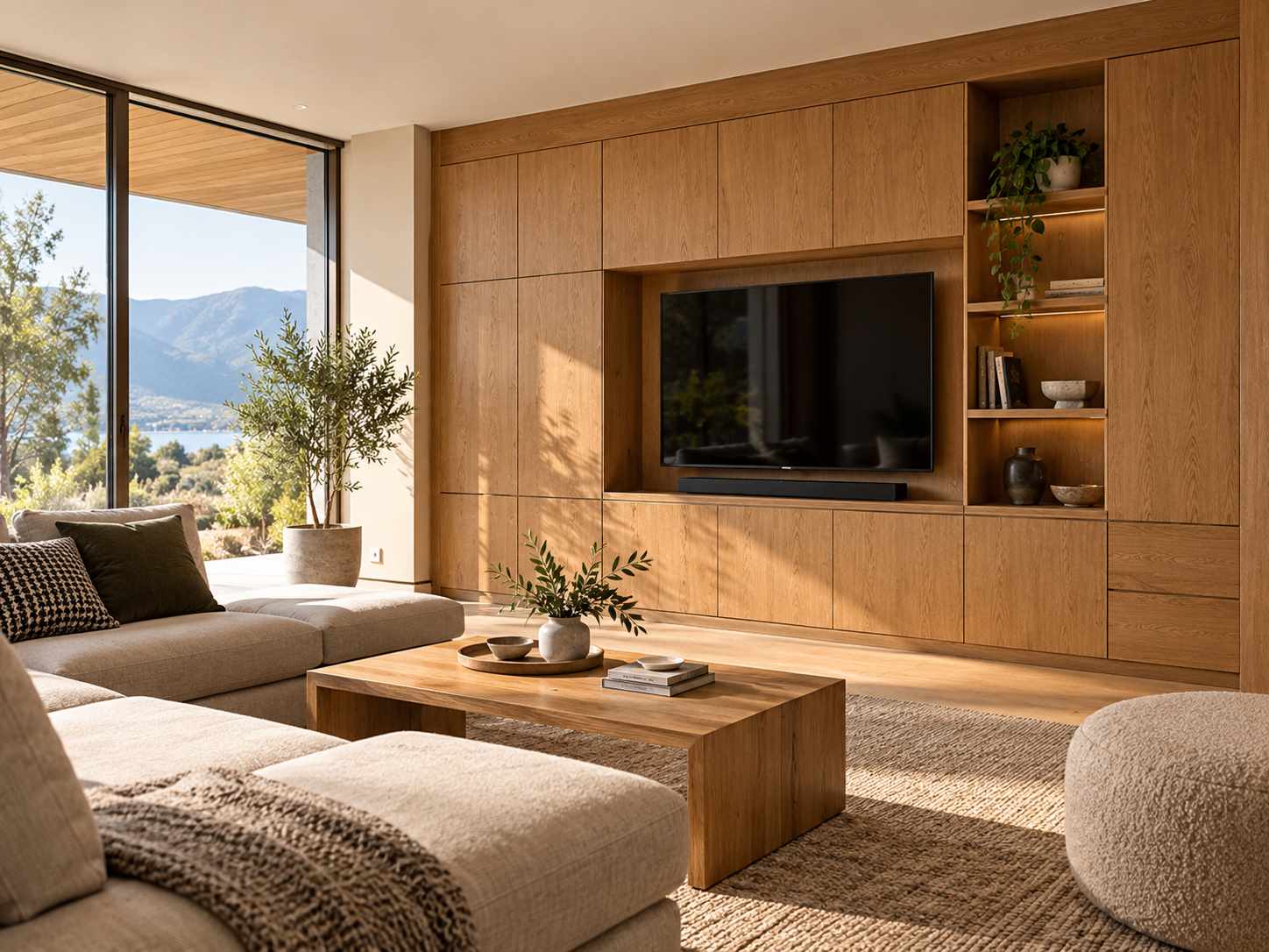 Timber storage wall with closed sections