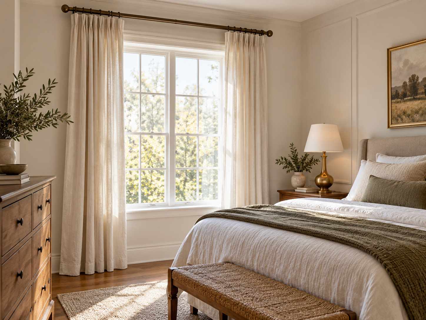 Simple contrasting curtain hardware