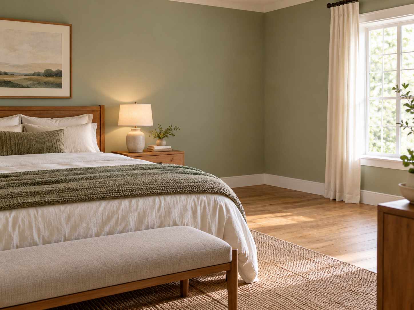 Empty bedroom corner left clear of extra furniture