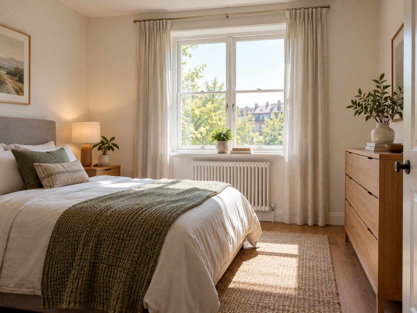 Window treatment clear of nearby furniture