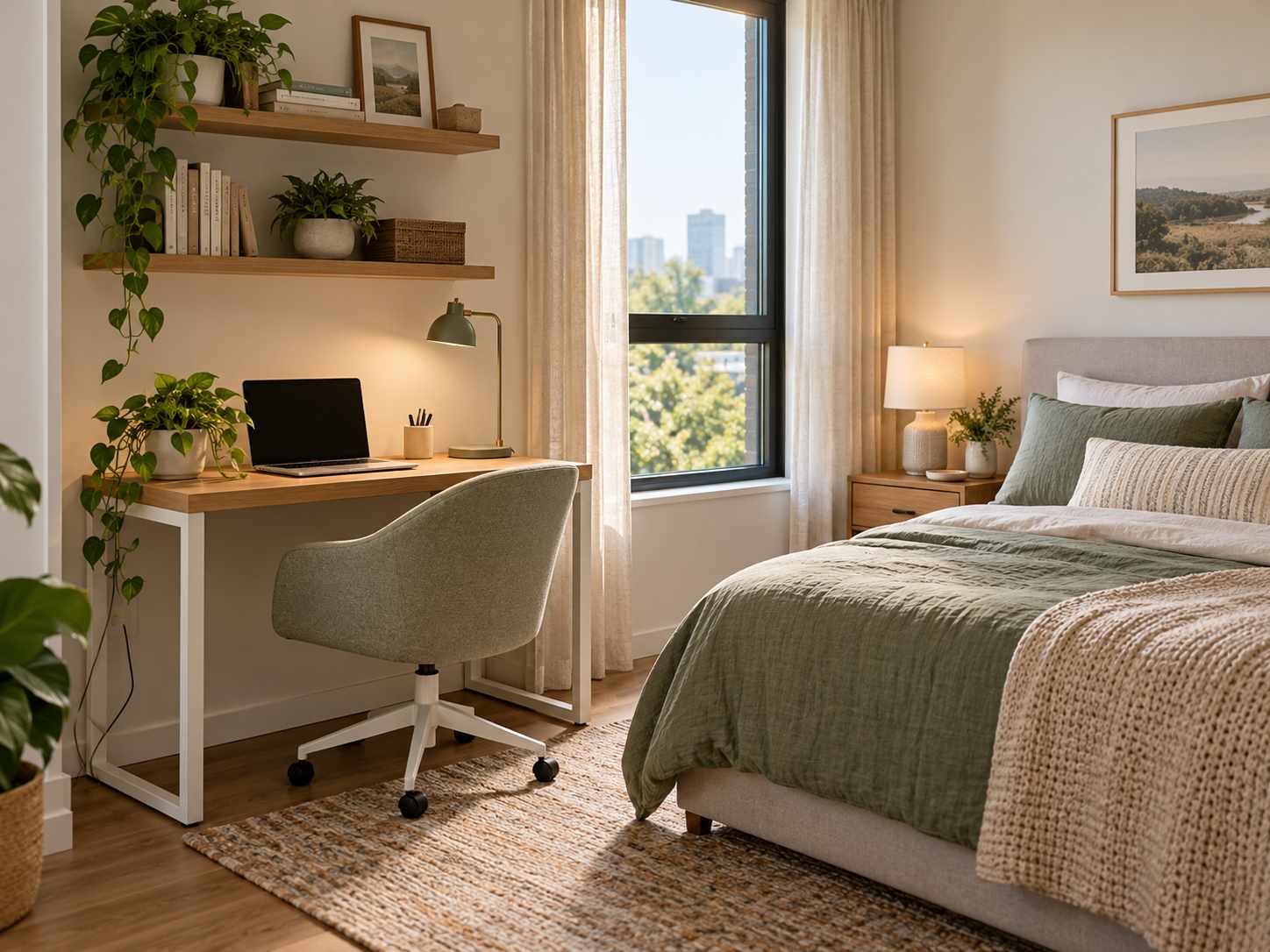 Compact desk sized for a defined task