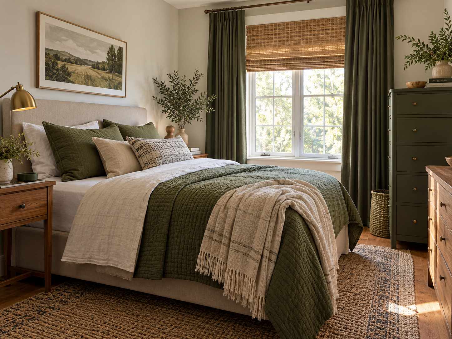 Limited color thread across a small bedroom