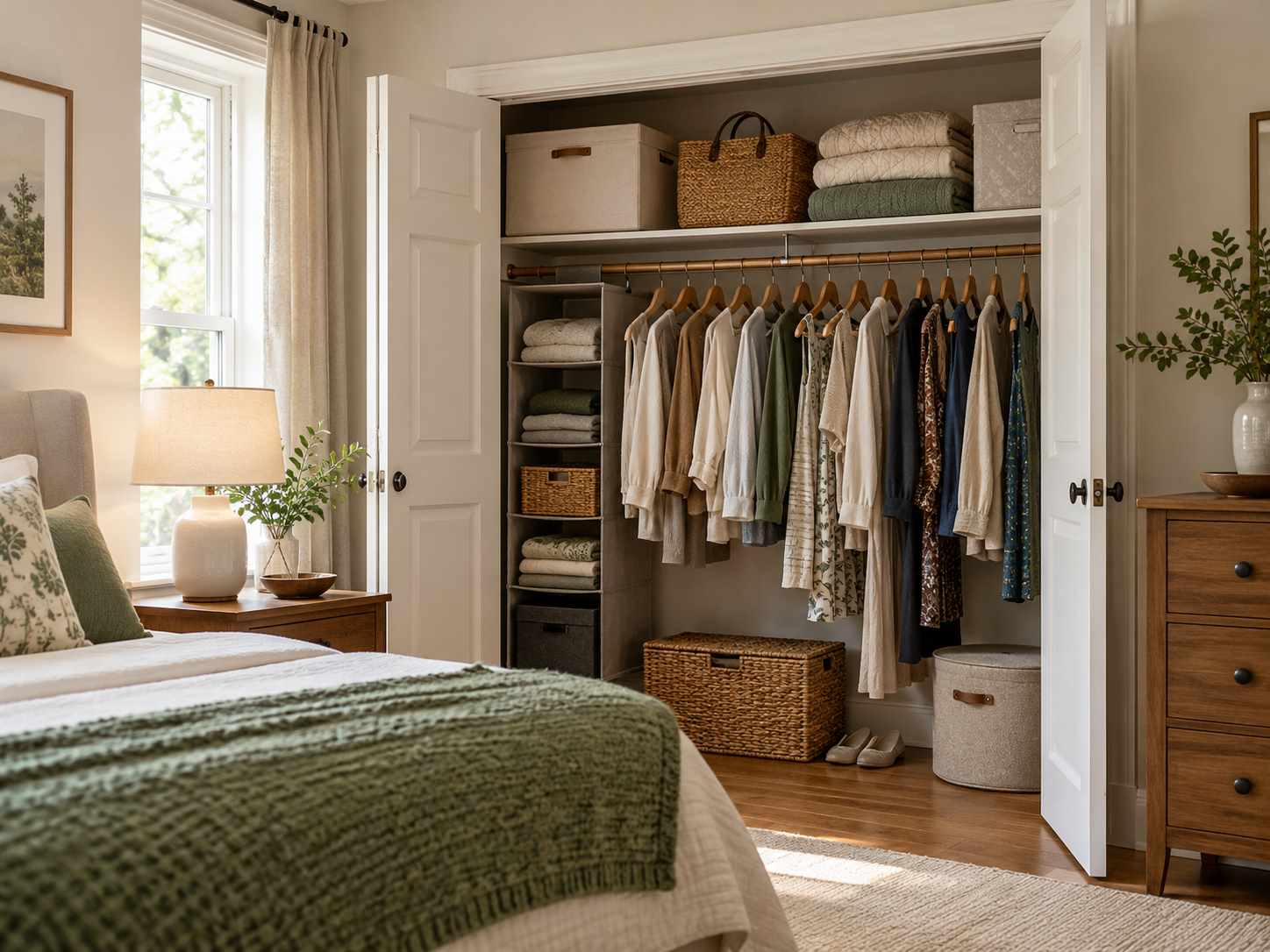 Light occasional items on an upper closet shelf