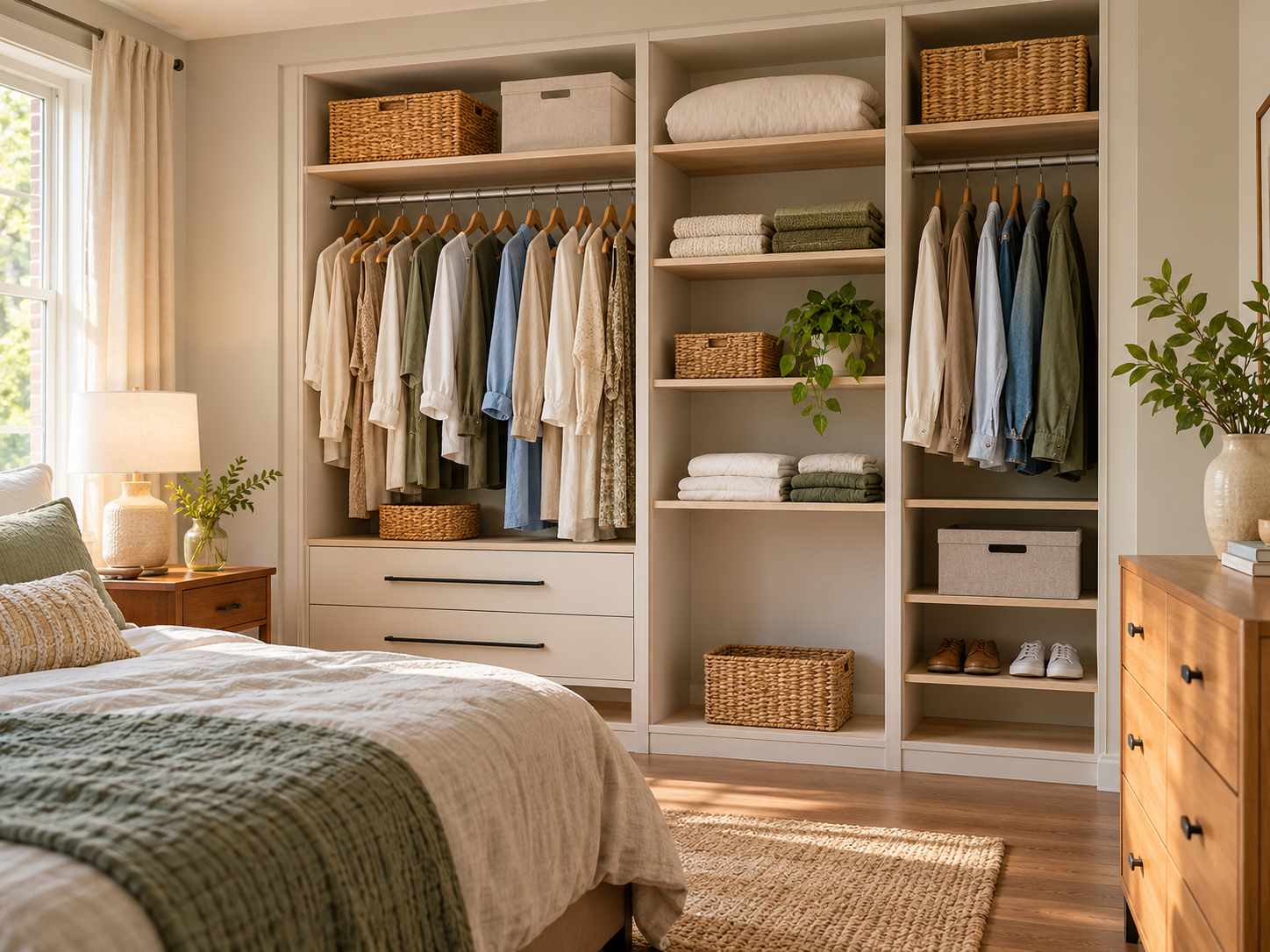 Spare capacity left in a bedroom wardrobe
