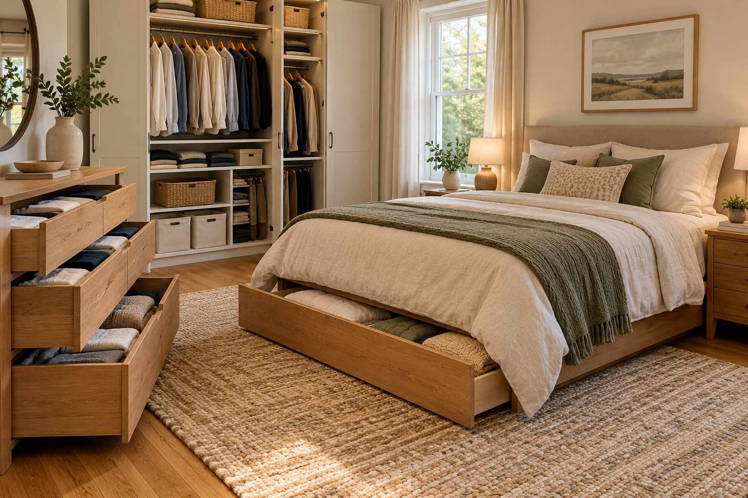 17 Bedroom Storage Ideas for Clothes, Bedding, and Daily Life